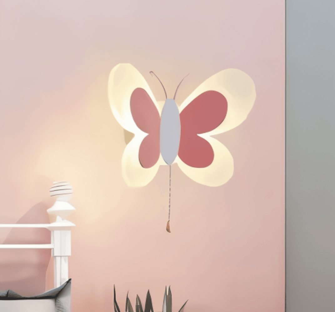 Kinkiet dziecięcy LED motyl kolorowy do pokoju