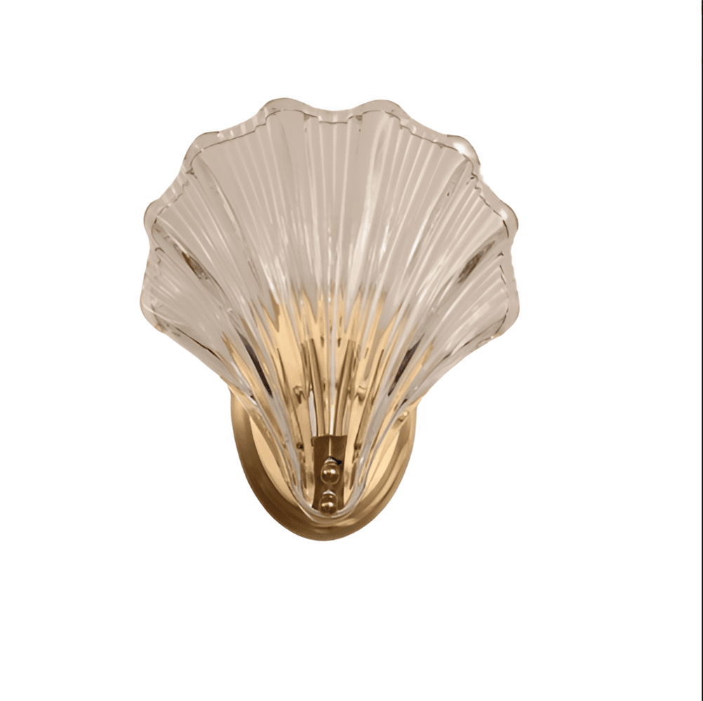 Szklana lampa ścienna z mosiężną podstawą