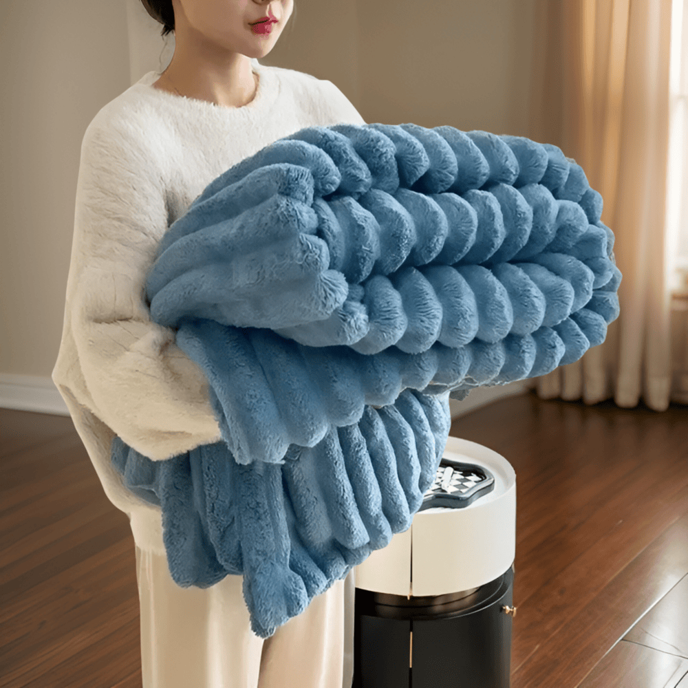 Gruby koc pluszowy fleece 120x150–200x230 cm