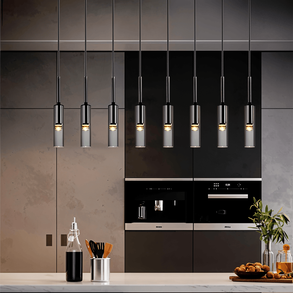 Lampa wisząca szklana dymiona E27 cylindryczna