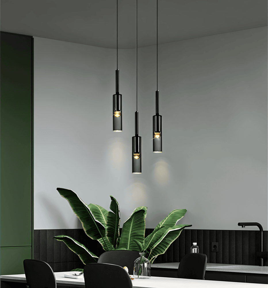 Lampa wisząca szklana dymiona E27 cylindryczna
