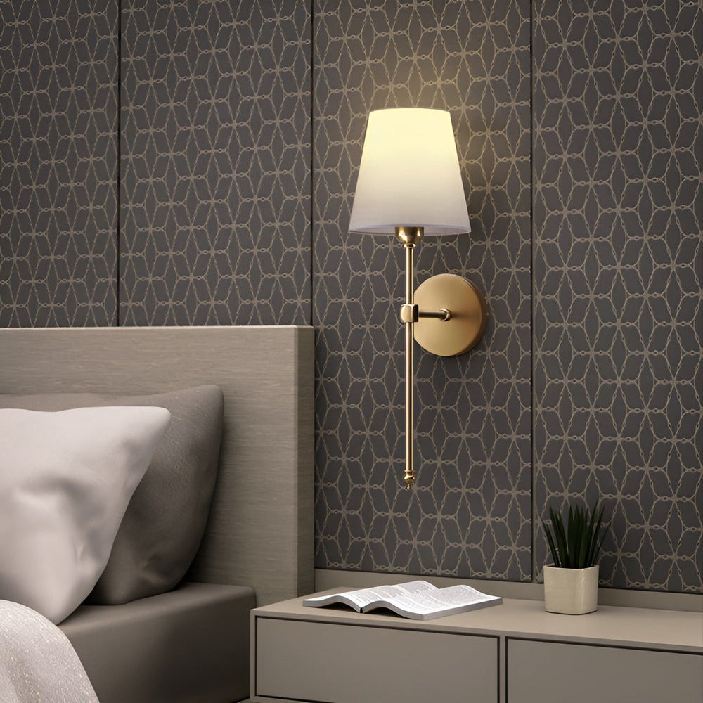 Zestaw lamp ściennych metalowych z abażurem 2 szt.