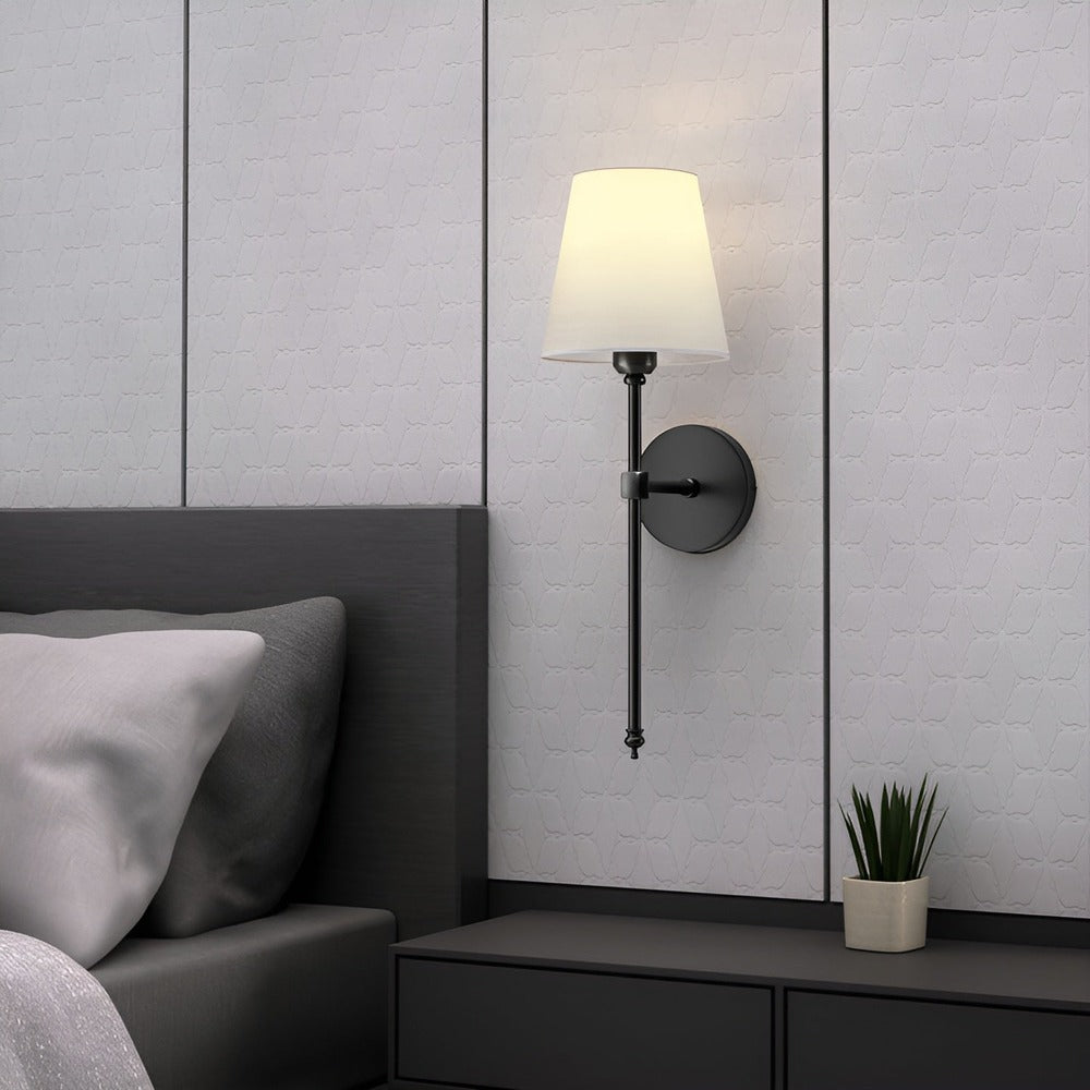 Zestaw lamp ściennych metalowych z abażurem 2 szt.
