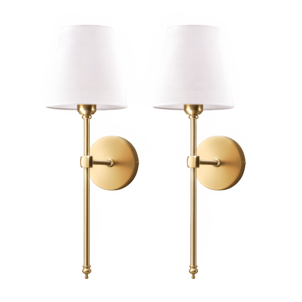 Zestaw lamp ściennych metalowych z abażurem 2 szt.