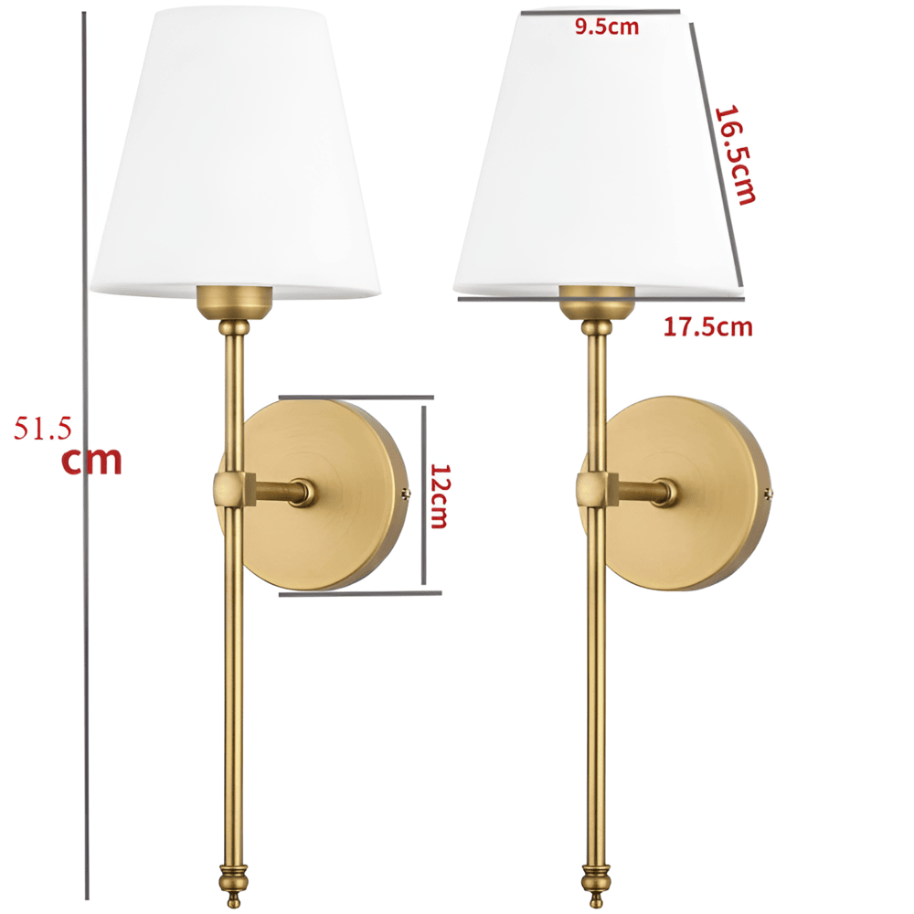 Zestaw lamp ściennych metalowych z abażurem 2 szt.