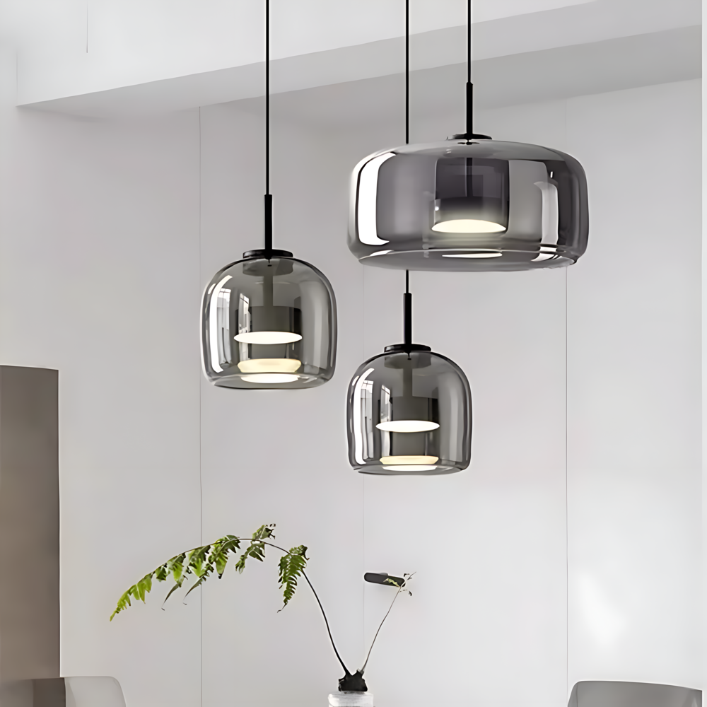 Szklana lampa wisząca nowoczesna E27 25 cm 35 cm