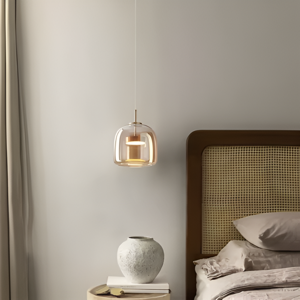 Szklana lampa wisząca nowoczesna E27 25 cm 35 cm