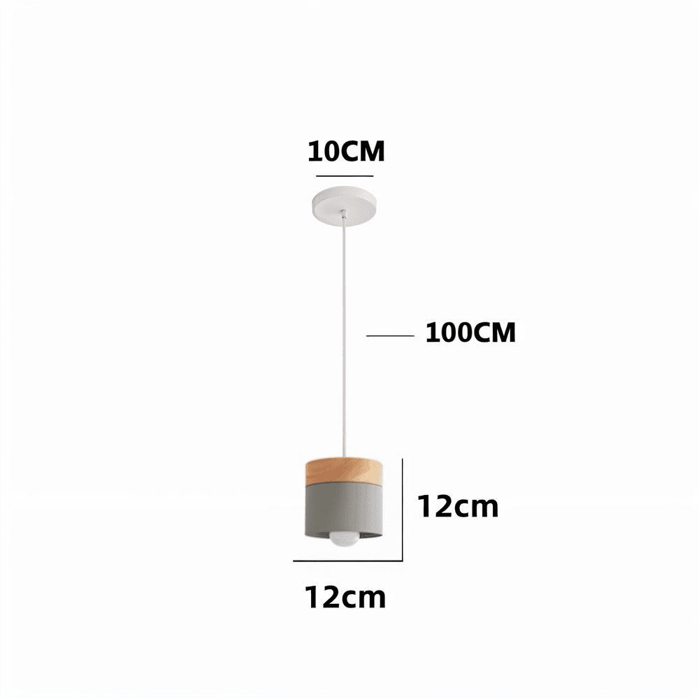 Lampa wisząca metalowa z drewnem do kuchni i salonu