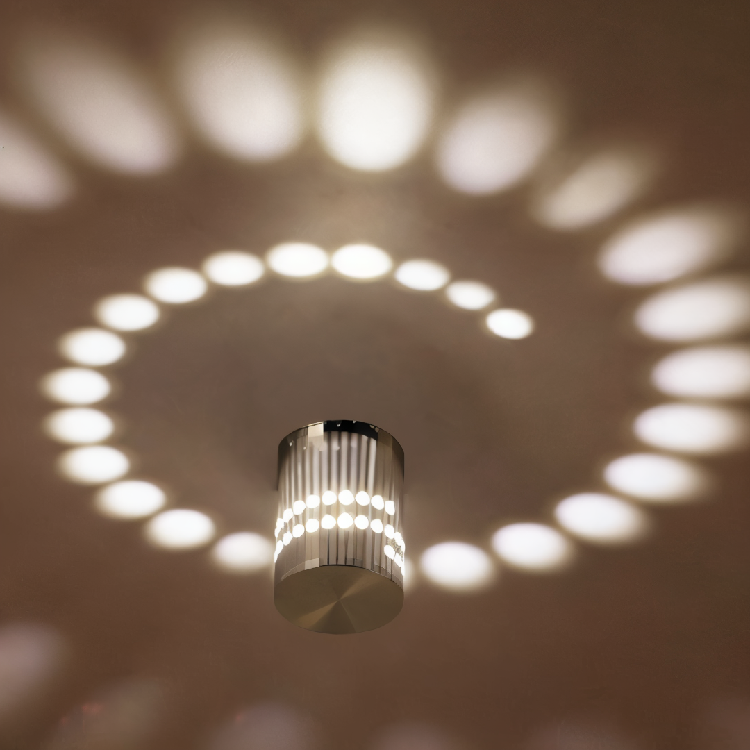 Kinkiet LED kolorowy z efektem spirali