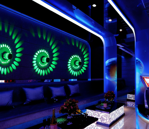Kinkiet LED kolorowy z efektem spirali
