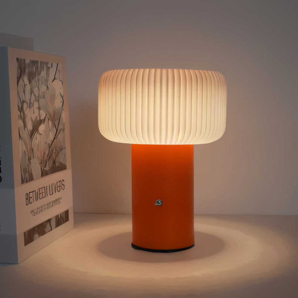 Lampa stołowa LED grzybek – dekoracyjna, kolorowe światło, styl retro
