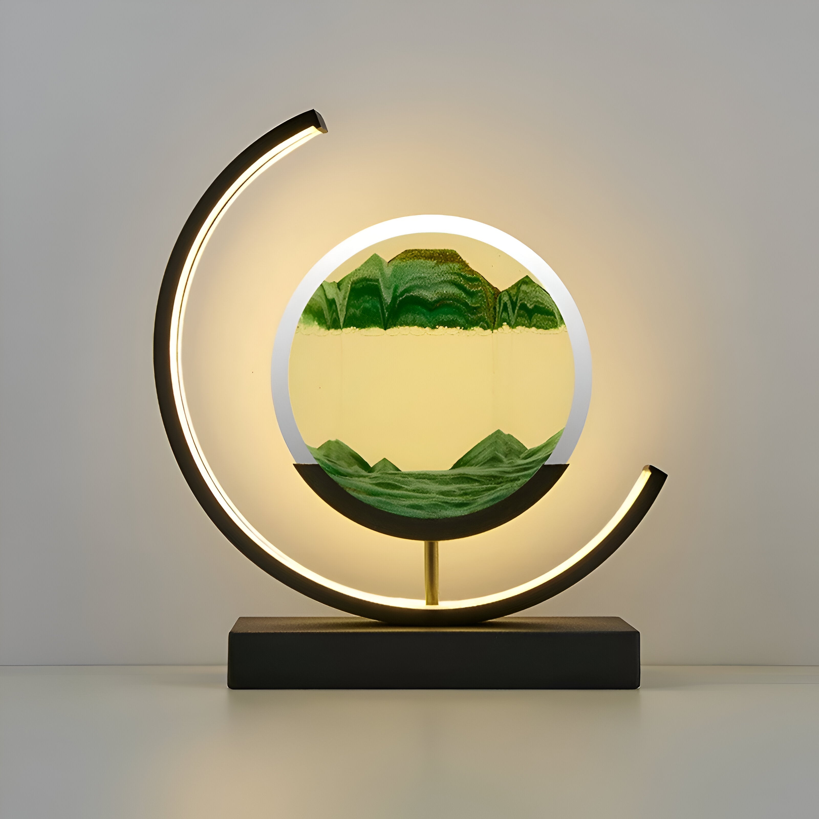 Lampa z piaskiem LED – dekoracyjna, z pilotem i aplikacją, 3 barwy światła