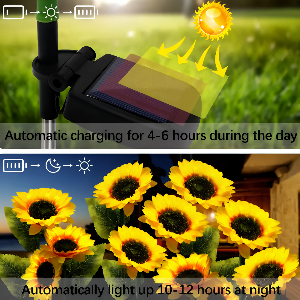 Solarna lampa ogrodowa LED słonecznik IP65