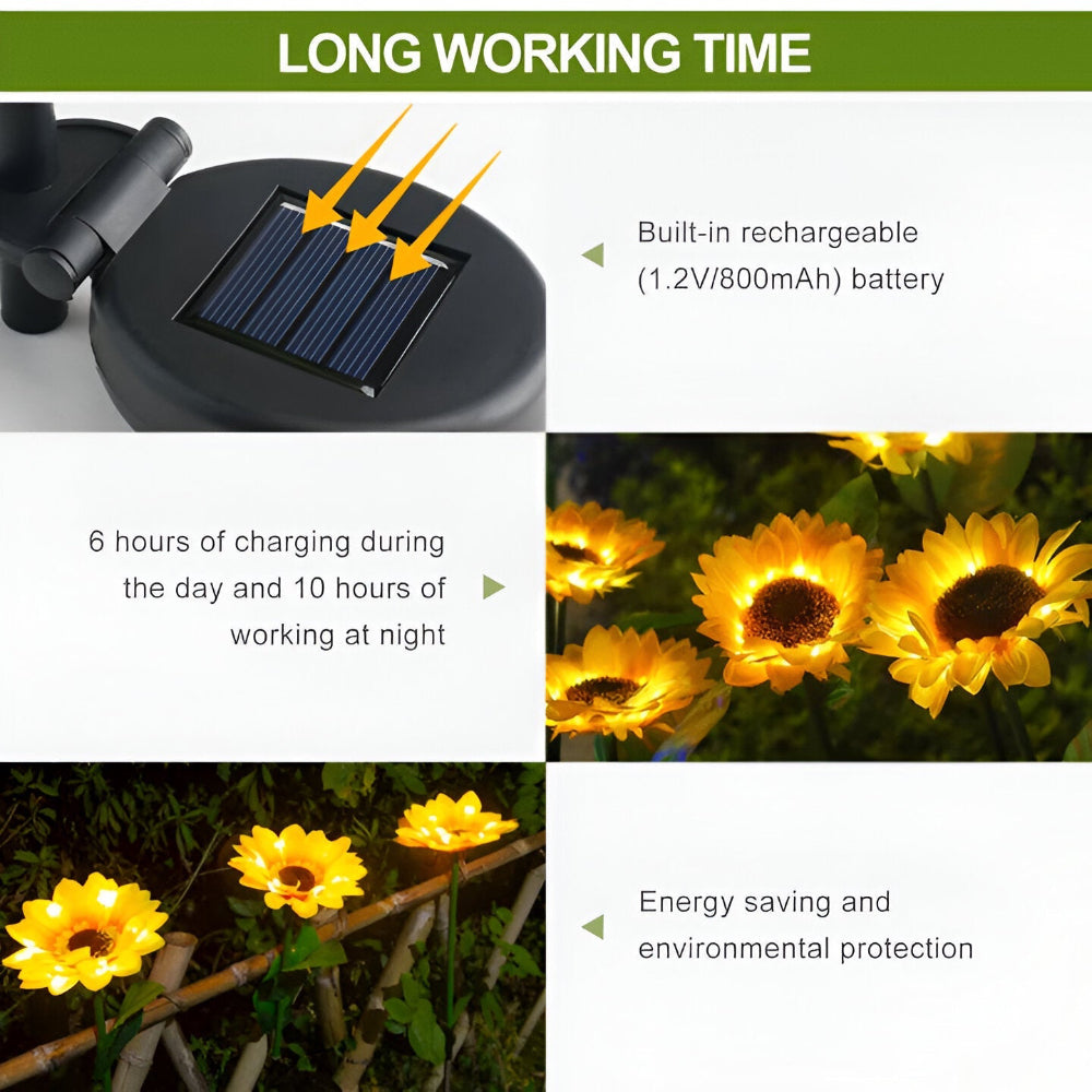 Solarna lampa ogrodowa LED słonecznik IP65