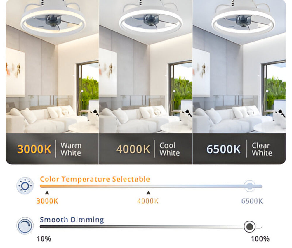 Wentylator sufitowy LED z pilotem i aplikacją