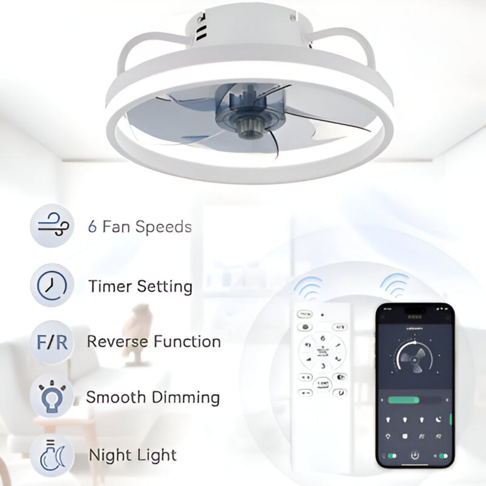 Wentylator sufitowy LED z pilotem i aplikacją
