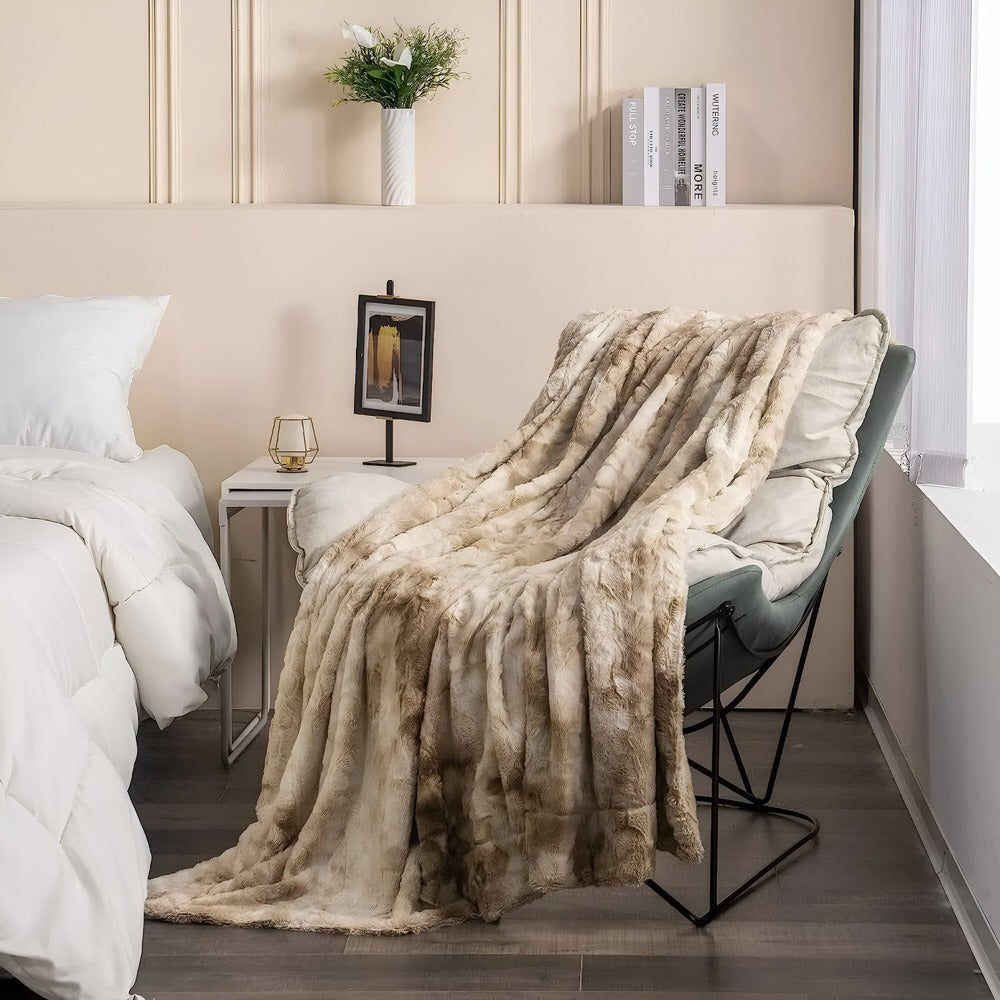 Dwustronny koc polarowy miękki coral fleece