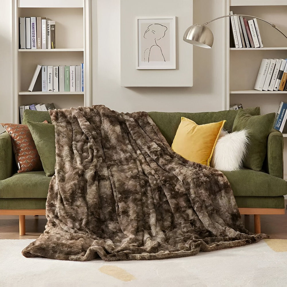 Dwustronny koc polarowy miękki coral fleece