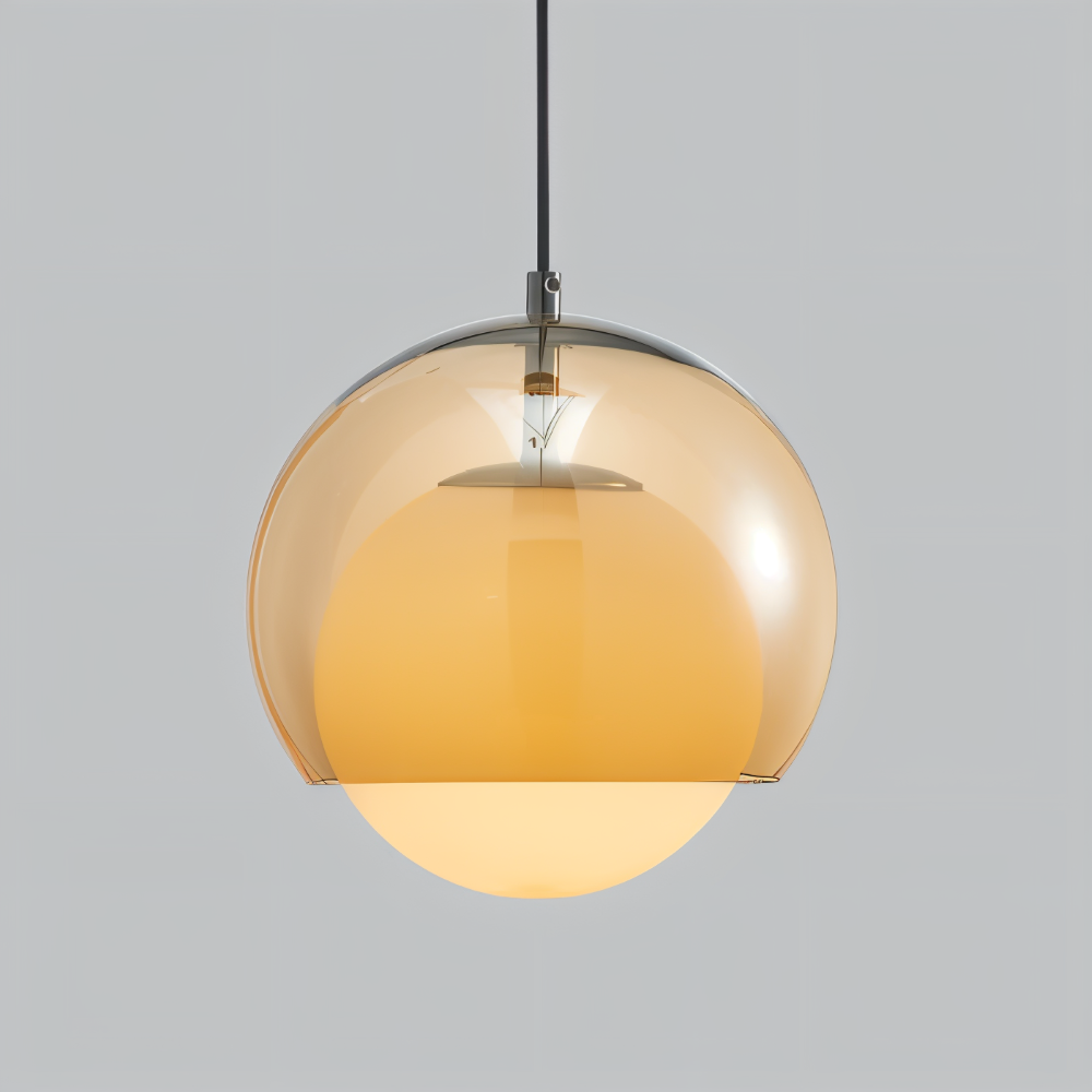 Lampa wisząca szklana retro Bauhaus pomarańczowa