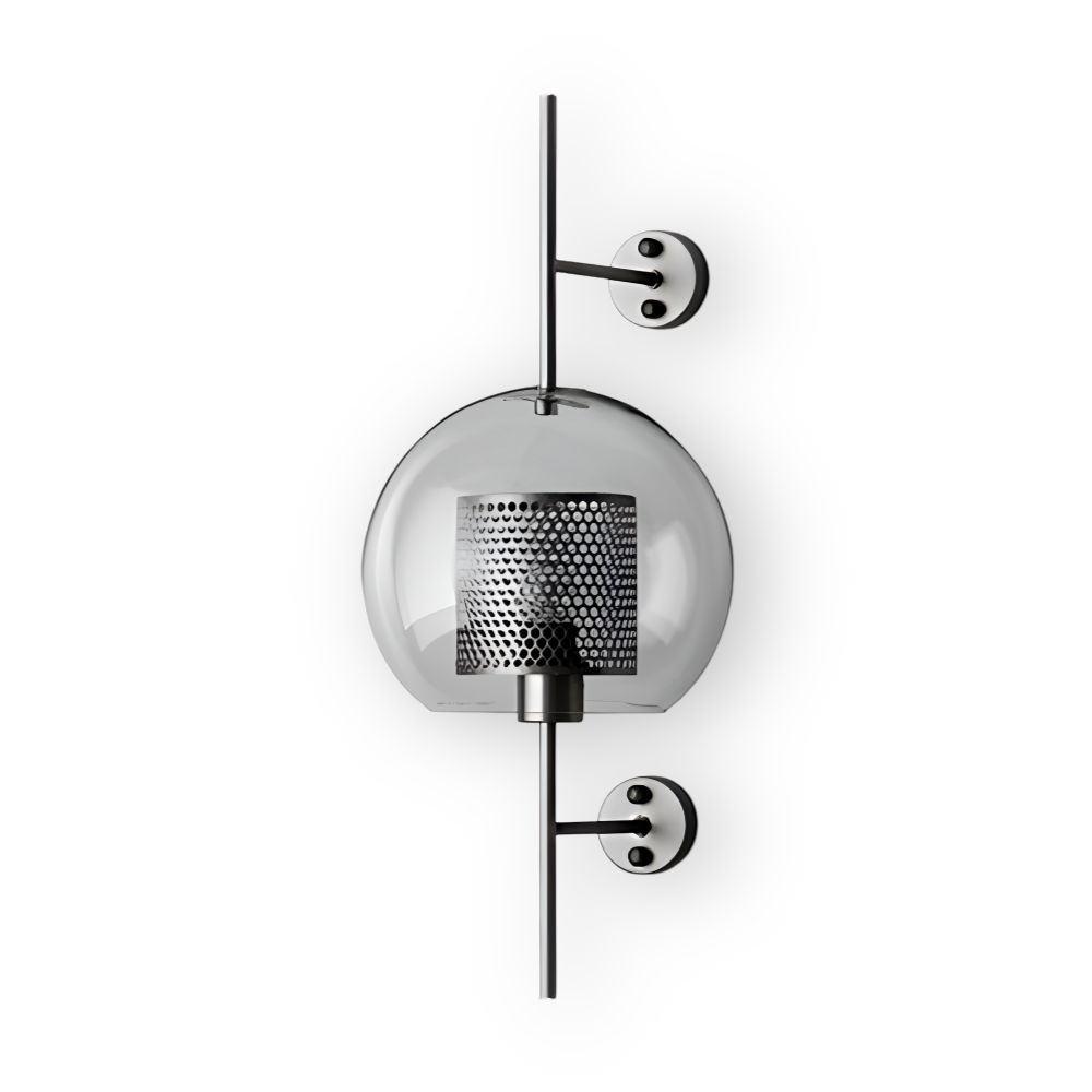 Szklana lampa ścienna vintage E27 plaster miodu