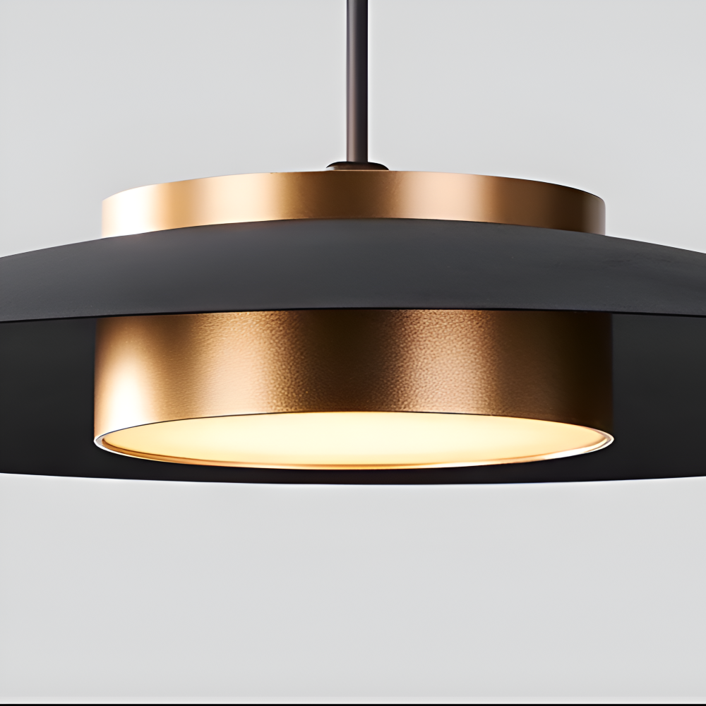 Czarna lampa wisząca LED do jadalni i biura