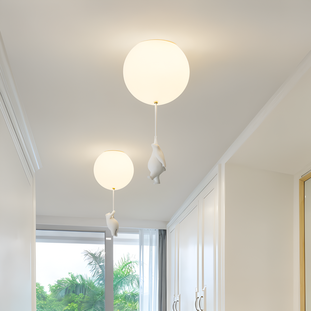 Lampa wisząca balon z misiem LED do pokoju dziecka