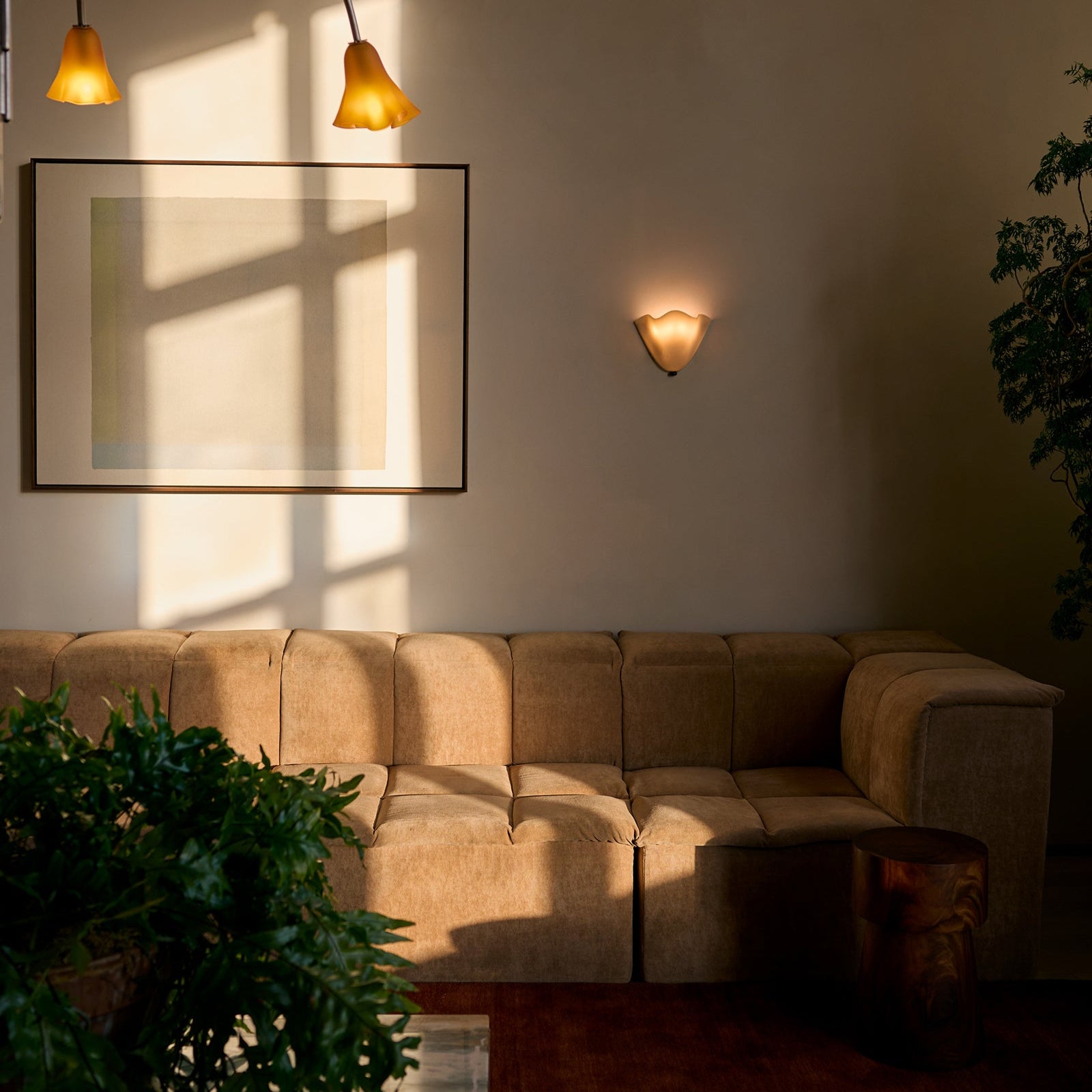Kinkiet retro ze szkła witrażowego w stylu Art Deco