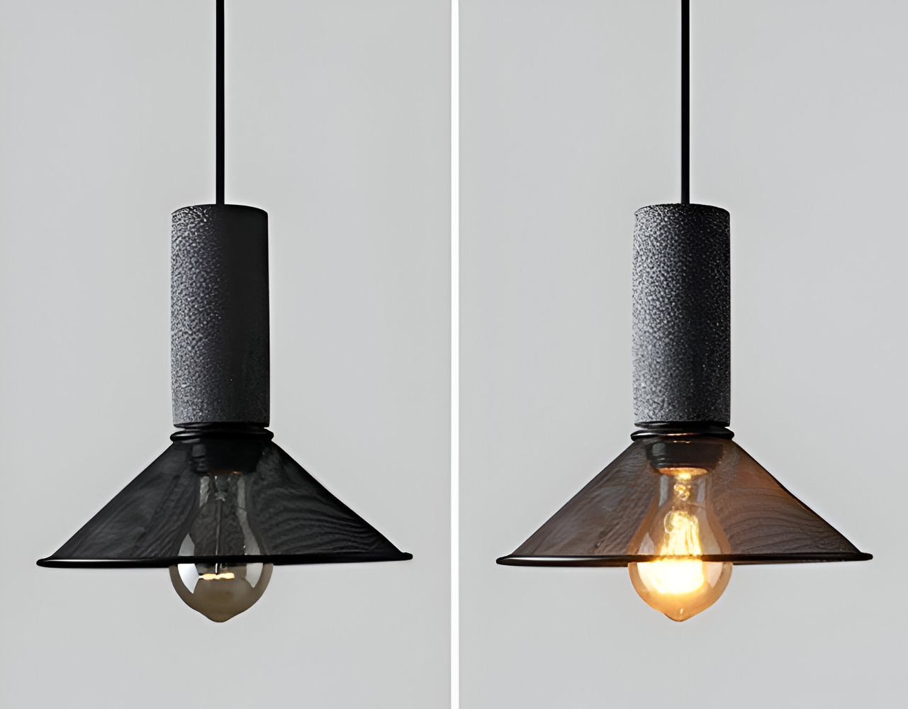 Lampa wisząca E27 z kamienia i aluminium industrialna