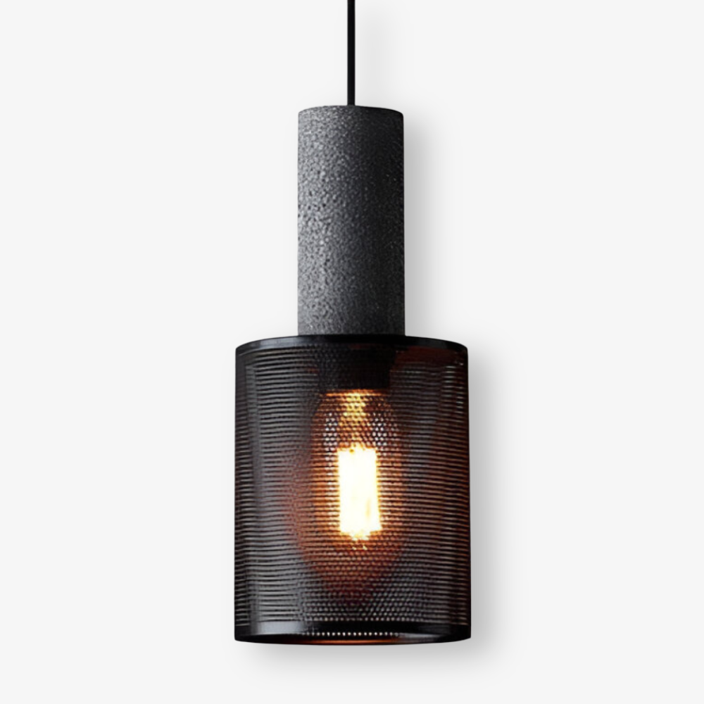 Lampa wisząca E27 z kamienia i aluminium industrialna