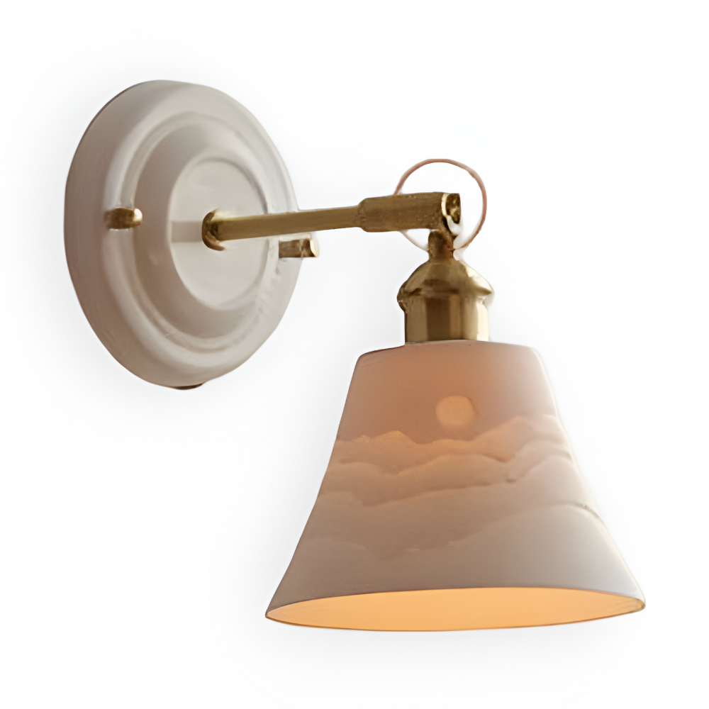 Lampa ścienna ceramiczna z miedzią w stylu rustykalnym