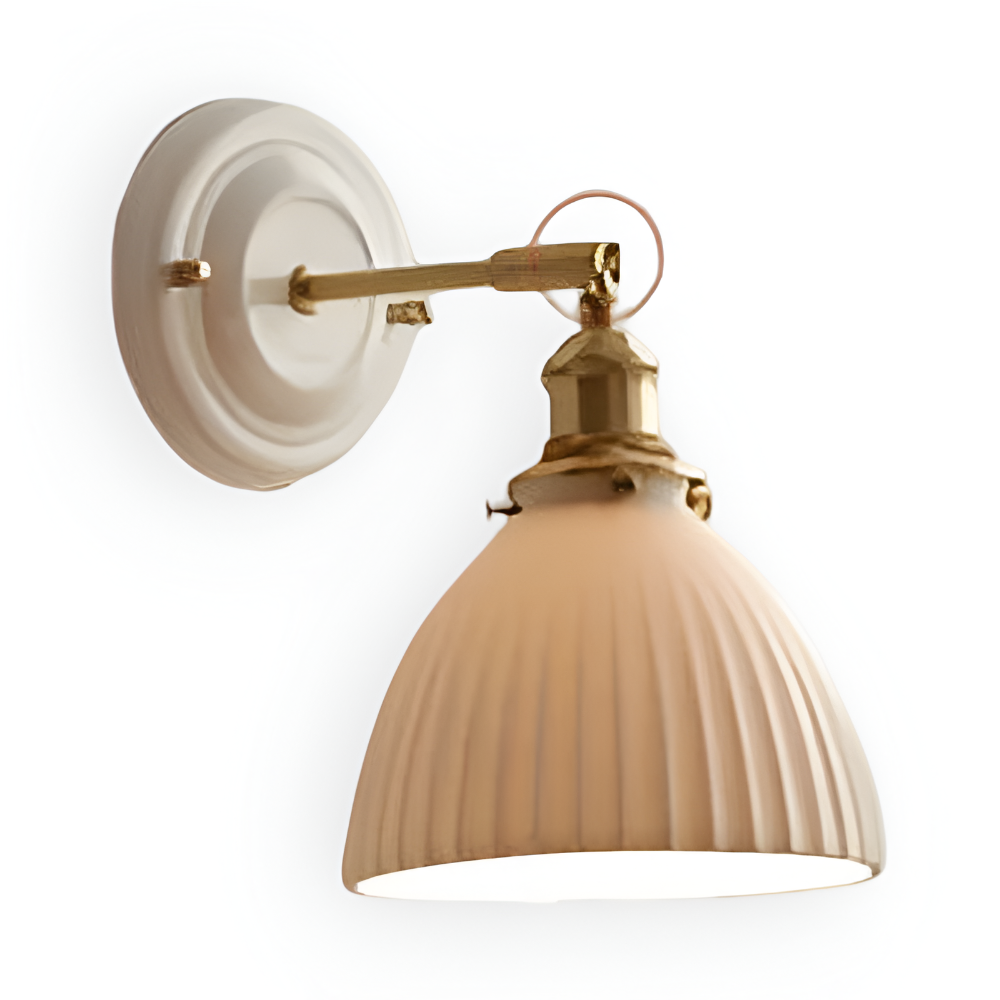 Lampa ścienna ceramiczna z miedzią w stylu rustykalnym