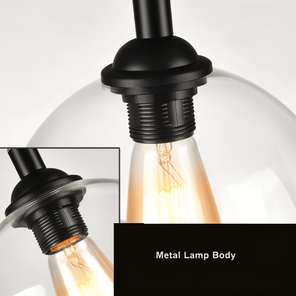 Lampa wisząca z kulą szklaną i liną konopną vintage