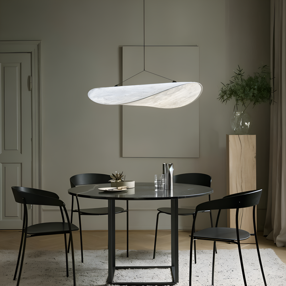 Ręcznie wykonana lampa wisząca z tkaniny do salonu