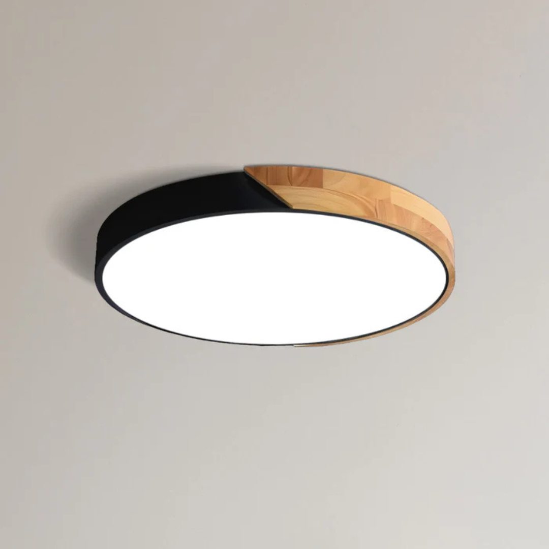 Drewniana lampa sufitowa LED w stylu skandynawskim