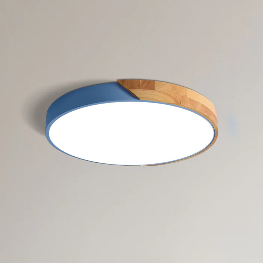 Drewniana lampa sufitowa LED w stylu skandynawskim