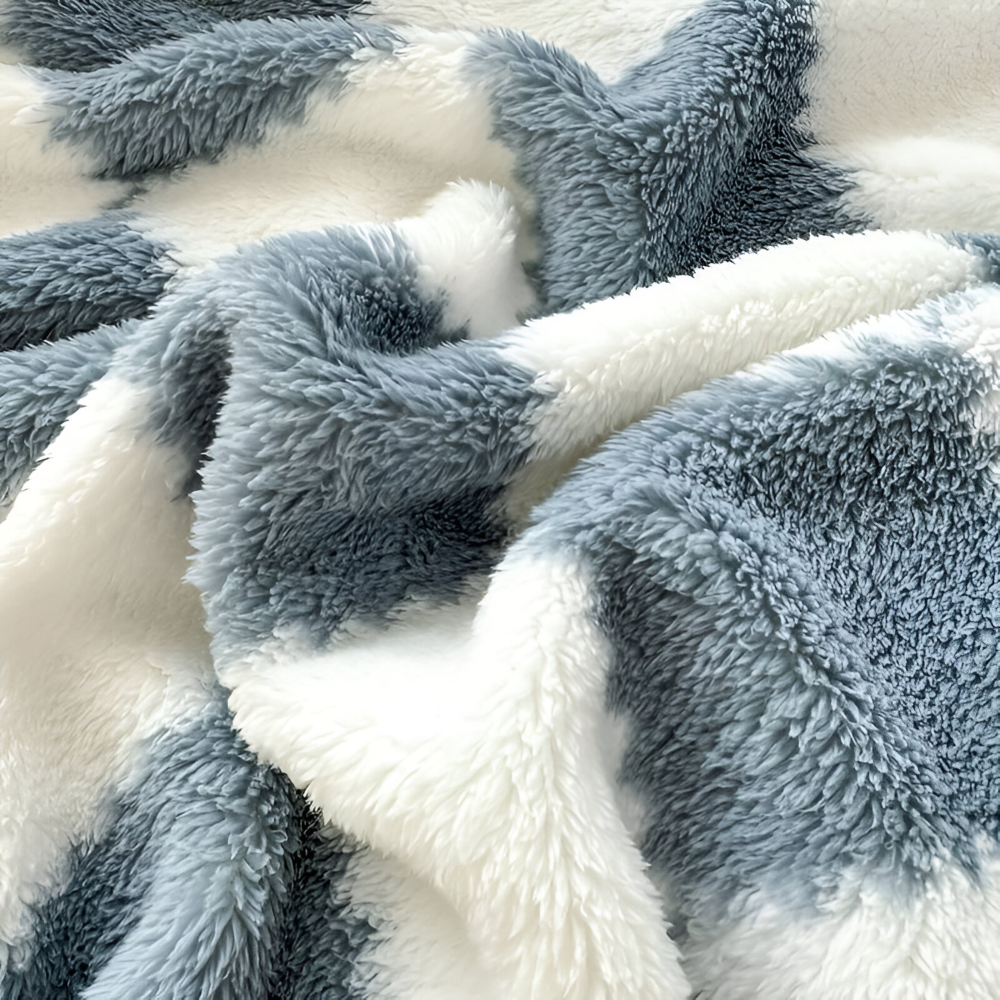 Kolorowy koc fleece w kratkę całoroczny miękki