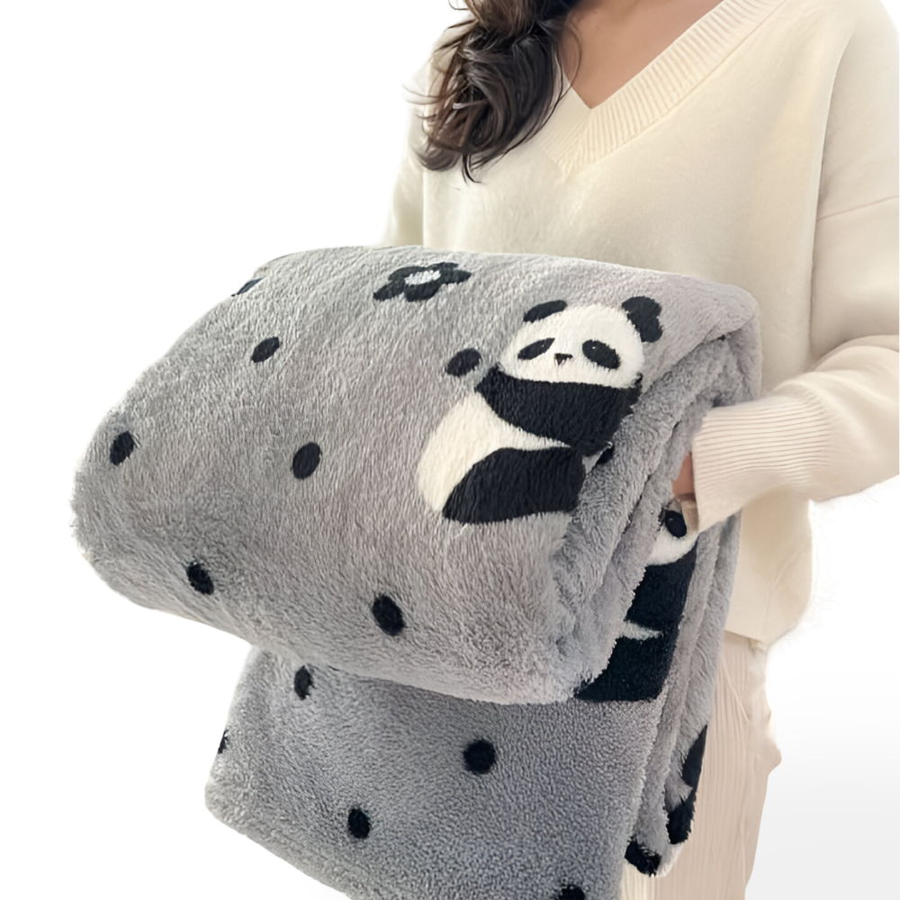 Kolorowy koc fleece w kratkę całoroczny miękki