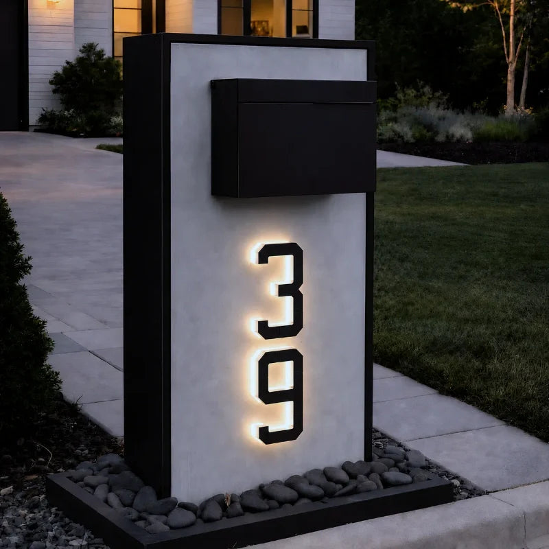 Solarna lampa z numerem domu LED