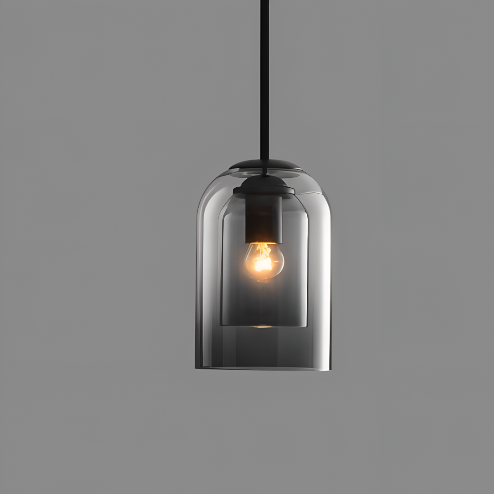 Lampa wisząca szklana podwójna do salonu