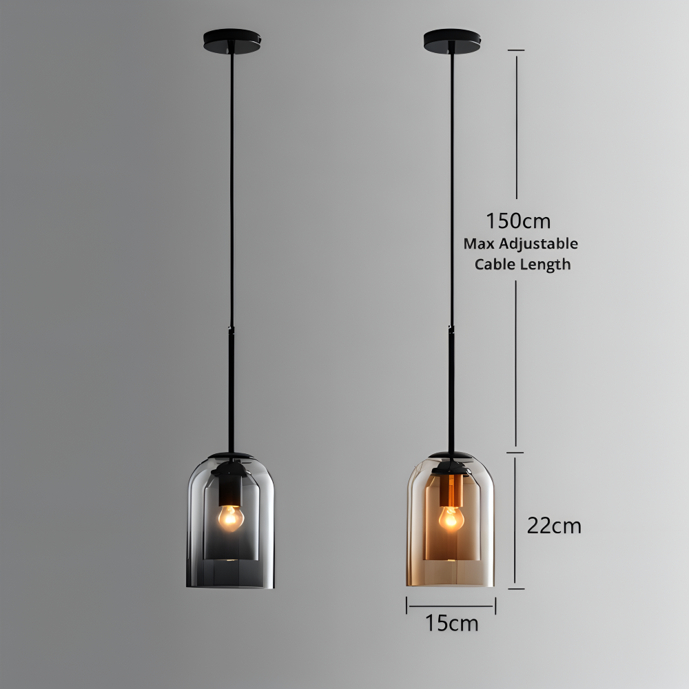 Lampa wisząca szklana podwójna do salonu