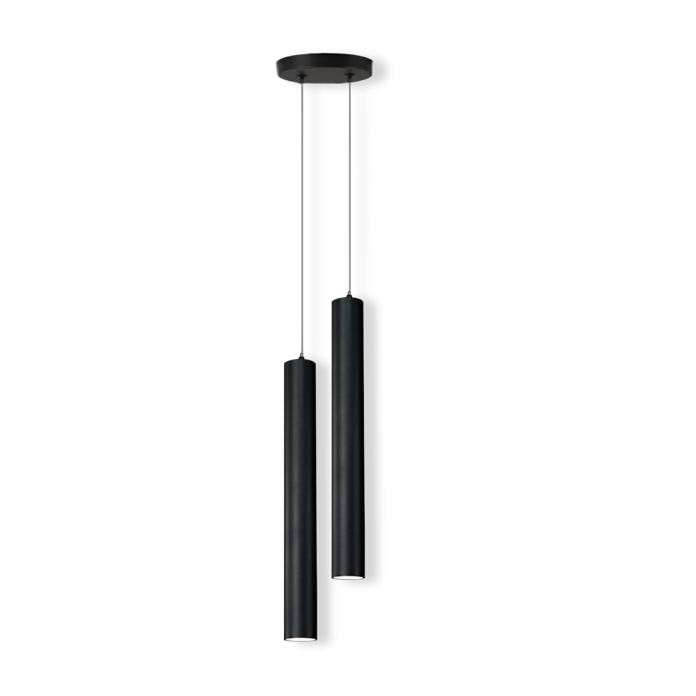 Podwójna lampa wisząca LED czarna aluminiowa 3000K