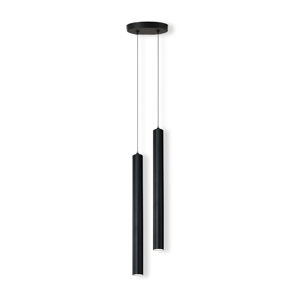 Podwójna lampa wisząca LED czarna aluminiowa 3000K