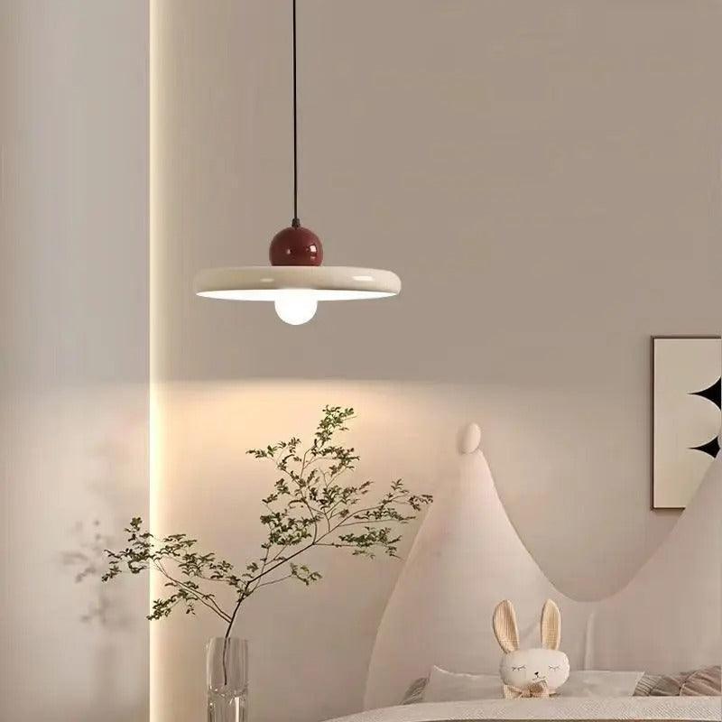 Lampa wisząca retro ze szkła i metalu