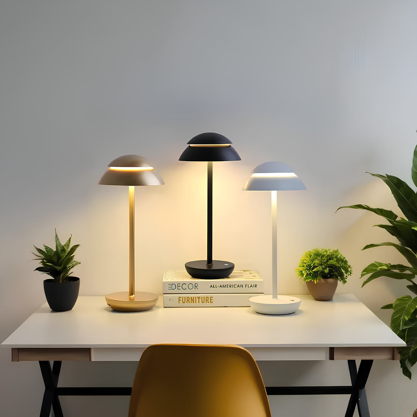 Bezprzewodowa aluminiowa lampa stołowa z dotykowym ściemniaczem