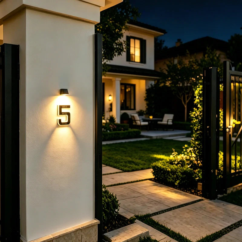 Solarna lampa z numerem domu LED