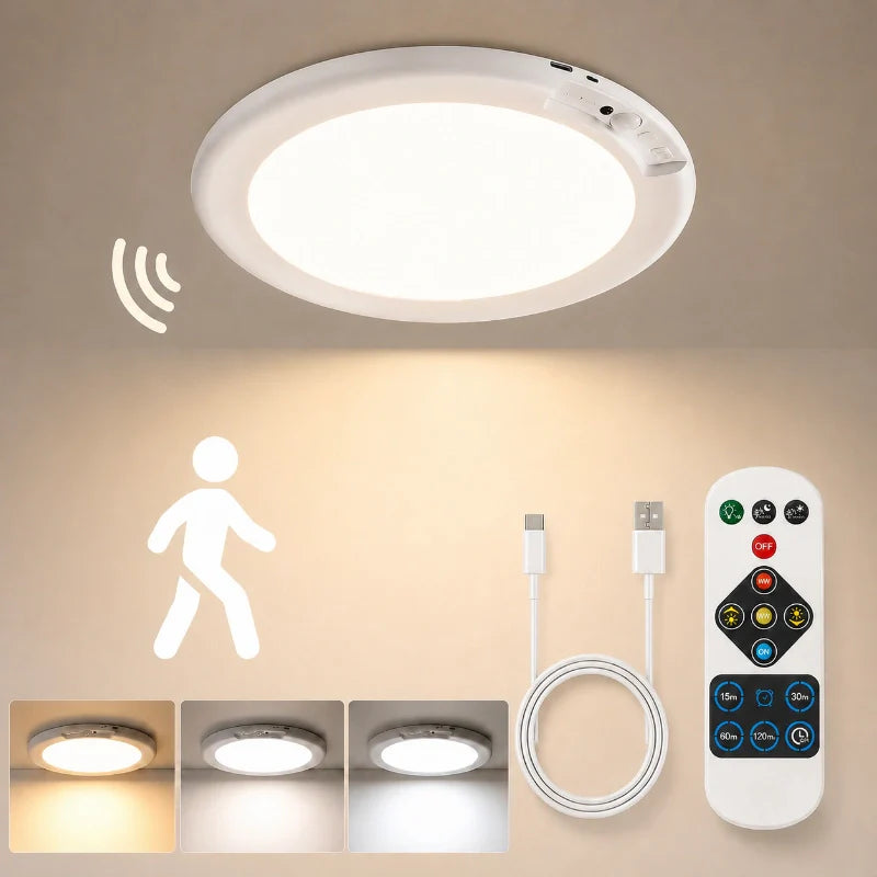 Akumulatorowa lampa sufitowa z czujnikiem ruchu