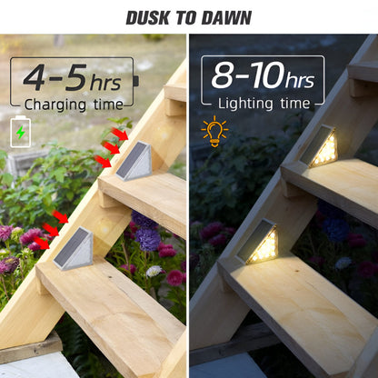Trójkątne lampy solarne LED schodowe ogrodowe IP67