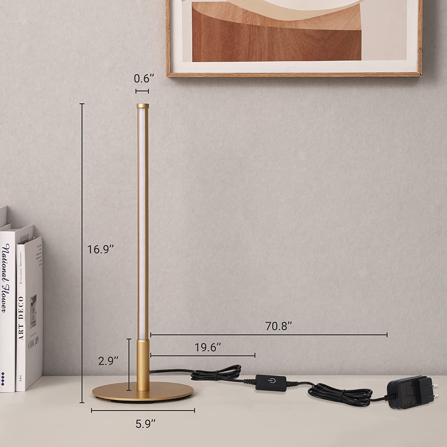 Lampa stołowa LED złota dotykowa 6W 550 lm