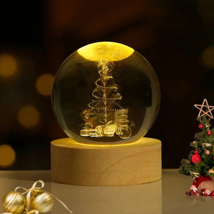 Lampka nocna 3D z kryształu z motywem kosmosu