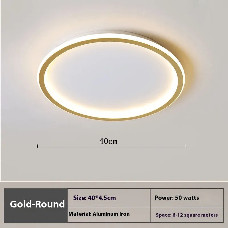 Okrągła lampa sufitowa LED ze szkła i metalu